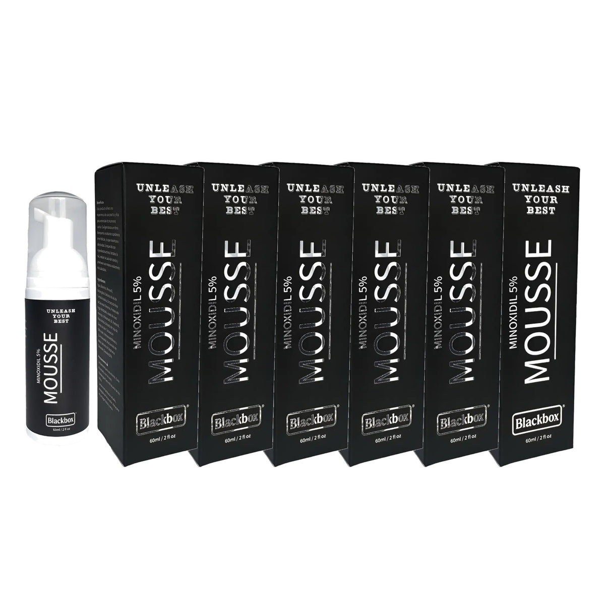 BLACKBOX Mousse — Minoxidil 5% con Centella Asiática 60 ml