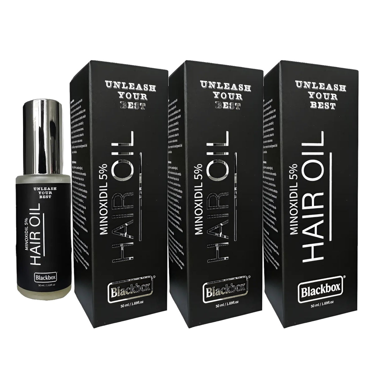 BLACKBOX Hair Oil — Minoxidil 5% con Centella Asiática 50 ml